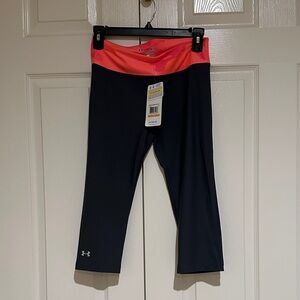 Under Armour Black Leggings with Pink Waistband